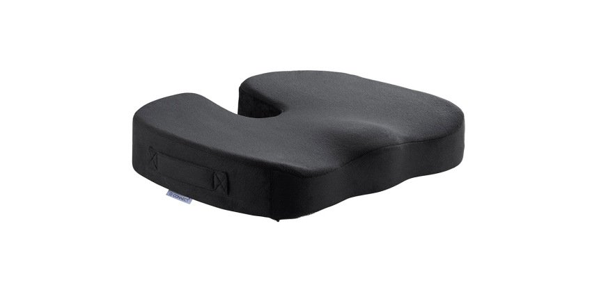 Cojin de asiento q-connect de espuma viscoelastica color negro 460x370x75 mm