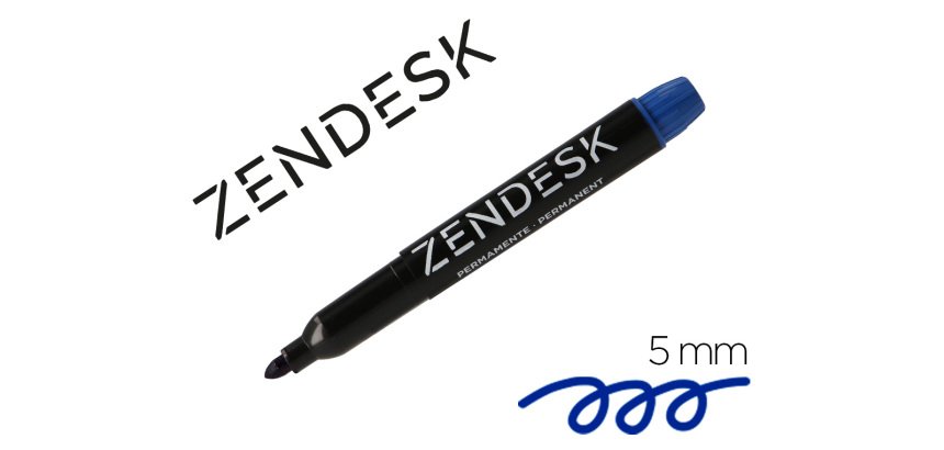 Rotulador zendesk marcador permanente azul punta redonda 5mm recargable