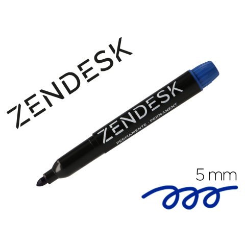 Rotulador zendesk marcador permanente azul punta redonda 5mm recargable