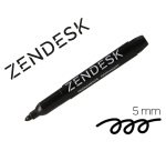 Rotulador zendesk marcador permanente negro punta redonda 5mm recargable
