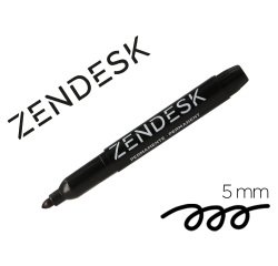 Rotulador zendesk marcador permanente negro punta redonda 5mm recargable