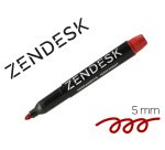 Rotulador zendesk marcador permanente rojo punta redonda 5mm recargable