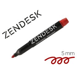 Rotulador zendesk marcador permanente rojo punta redonda 5mm recargable