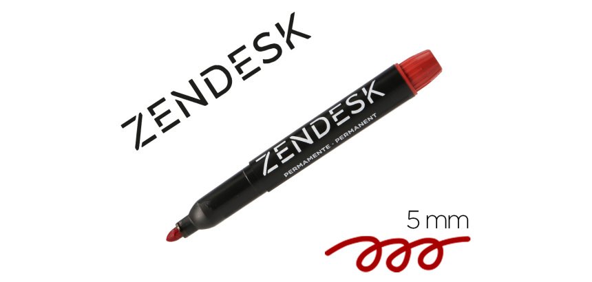 Rotulador zendesk marcador permanente rojo punta redonda 5mm recargable