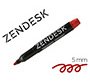 Rotulador zendesk marcador permanente rojo punta redonda 5mm recargable