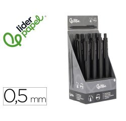 Portaminas liderpapel coleccion 5 con clip y goma punta 0.5 mm negro