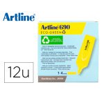 Rotulador artline fluorescente ek-690 eco green punta biselada 1-4 mm amarillo