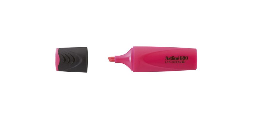 Rotulador artline fluorescente ek-690 eco green punta biselada 1-4 mm rosa