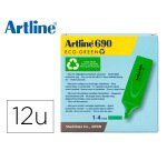 Rotulador artline fluorescente ek-690 eco green punta biselada 1-4 mm verde