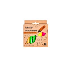 Rotulador artline fluorescente ek-690 eco green punta biselada blister con 4 unidades colores surtidos