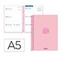 Agenda escolar liderpapel 26-27 espiral basic semana vista a5 bilingue 70g papel fsc rosa