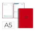 Agenda escolar liderpapel 26-27 espiral basic dia pagina a5 bilingue 70g papel fsc rojo