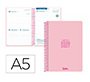 Agenda escolar liderpapel 26-27 espiral basic dia pagina a5 bilingue 70g papel fsc rosa