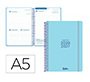 Agenda escolar liderpapel 26-27 espiral basic dia pagina a5 bilingue 70g papel fsc azul turquesa