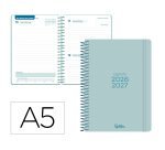 Agenda escolar liderpapel 26-27 espiral basic dia pagina a5 bilingue 70g papel fsc morado
