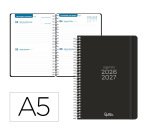 Agenda escolar liderpapel 26-27 espiral basic 2 dias pagina a5 bilingue 70g papel fsc negro
