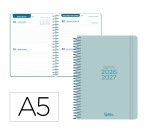 Agenda escolar liderpapel 26-27 espiral basic 2 dias pagina a5 bilingue 70g papel fsc morado