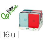 Agenda escolar liderpapel 26-27 espiral basic diseños surtidos bilingüe 70g papel fsc expositor 16 unidades