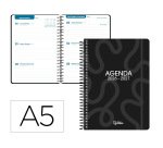 Agenda escolar liderpapel 26-27 espiral classic semana vista a5 bilingue 70g papel fsc negro