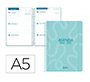 Agenda escolar liderpapel 26-27 espiral classic semana vista a5 bilingue 70g papel fsc azul turquesa