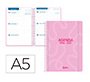Agenda escolar liderpapel 26-27 espiral classic semana vista a5 bilingue 70g papel fsc rosa