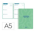 Agenda escolar liderpapel 26-27 espiral classic semana vista a5 bilingue 70g papel fsc verde