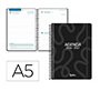 Agenda escolar liderpapel 26-27 espiral classic dia pagina a5 bilingue 70g papel fsc negro