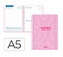 Agenda escolar liderpapel 26-27 espiral classic dia pagina a5 bilingue 70g papel fsc rosa