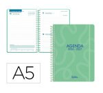 Agenda escolar liderpapel 26-27 espiral classic dia pagina a5 bilingue 70g papel fsc verde