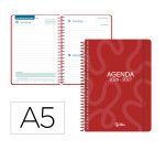 Agenda escolar liderpapel 26-27 espiral classic dia pagina a5 bilingue 70g papel fsc rojo