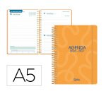 Agenda escolar liderpapel 26-27 espiral classic dia pagina a5 bilingue 70g papel fsc naranja