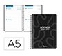 Agenda escolar liderpapel 26-27 espiral classic 2 dias pagina a5 bilingue 70g papel fsc negro