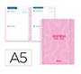 Agenda escolar liderpapel 26-27 espiral classic 2 dias pagina a5 bilingue 70g papel fsc rosa