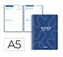 Agenda escolar liderpapel 26-27 espiral classic 2 dias pagina a5 bilingue 70g papel fsc azul marino