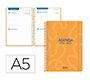 Agenda escolar liderpapel 26-27 espiral classic 2 dias pagina a5 bilingue 70g papel fsc naranja