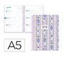 Agenda escolar liderpapel 26-27 espiral cottage semana vista a5 bilingue 80g papel fsc azul fresas