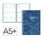 Agenda escolar liderpapel 26-27 espiral military semana vista a5+ bilingue 80g papel fsc azul marino