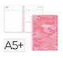 Agenda escolar liderpapel 26-27 espiral military dia pagina a5+ bilingue 80g papel fsc rosa