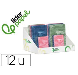 Agenda escolar liderpapel 26-27 espiral military diseñossurtidos bilingüe 80g papel fsc expositor 12 unidades