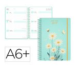 Agenda escolar liderpapel 26-27 espiral fantasy d semanavista a6+ bilingue 80g papel fsc azul