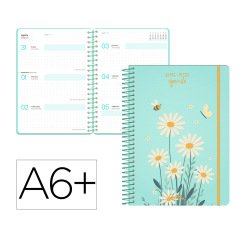 Agenda escolar liderpapel 26-27 espiral fantasy d semanavista a6+ bilingue 80g papel fsc azul