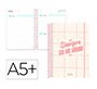 Agenda escolar liderpapel 26-27 espiral graphic dia pagina a5+ bilingue 80g papel fsc rosa