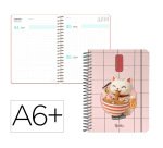 Agenda escolar liderpapel 26-27 espiral oriental dia pagina a6+ bilingue 80g papel fsc gato
