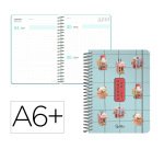 Agenda escolar liderpapel 26-27 espiral oriental dia pagina a6+ bilingue 80g papel fsc mix