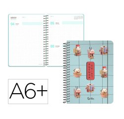 Agenda escolar liderpapel 26-27 espiral oriental dia pagina a6+ bilingue 80g papel fsc mix
