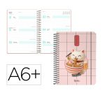 Agenda escolar liderpapel 26-27 espiral oriental semana vista a6+ bilingue 80g papel fsc gato