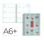 Agenda escolar liderpapel 26-27 espiral fantasy f semana vista a6+ bilingue 80g papel fsc diseño4