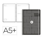Agenda escolar antartik 26-27 espiral essentials dia pagina a5+ bilingue 80g papel fsc negro
