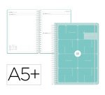 Agenda escolar antartik 26-27 espiral essentials dia pagina a5+ bilingue 80g papel fsc azul turquesa