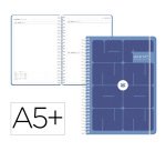 Agenda escolar antartik 26-27 espiral essentials dia pagina a5+ bilingue 80g papel fsc azul oscuro